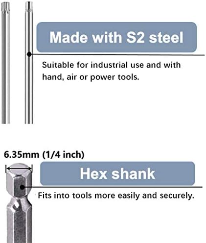 aiyun 11Piece Star Screwdriver Bit Set Shark Vacuum Security (75mm Length)
