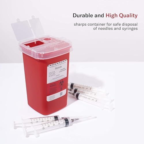 Alcedo 1 Quart Sharps Container (1-Pack) for Needle & Syringe Disposal