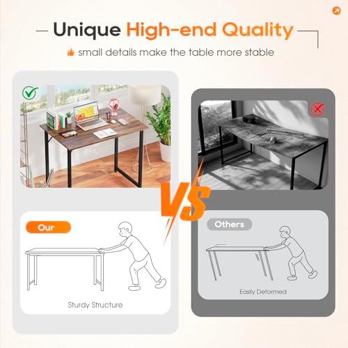 PayLessHere | 32 Inch Computer Desk | Brown | Sturdy Office Desk