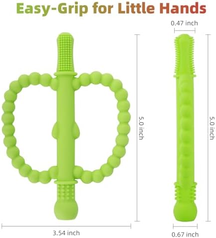 Fu Store Hollow Teether Tube Apple Shape Baby Teething Toy for Babies 0-36M