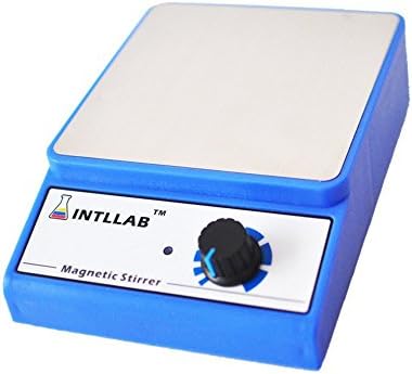 INTLLAB Magnetic Stirrer Stainless Steel Magnetic Mixer with stir bar (No Heating) Max Stirring Capacity: 3000ml