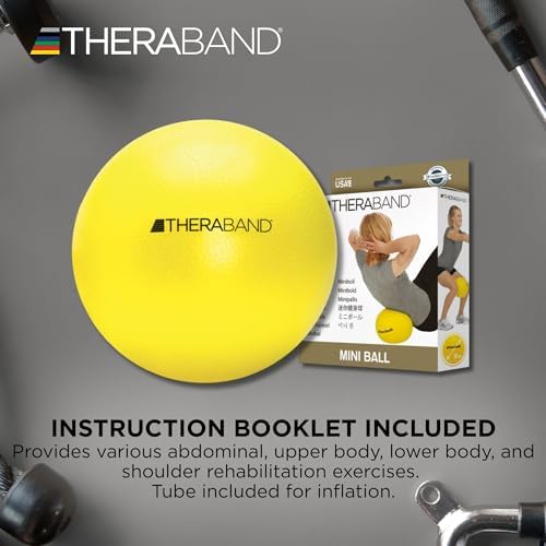 THERABAND Mini Ball, 9-Inch Pilates & Yoga Ball, Physical Therapy, Yellow