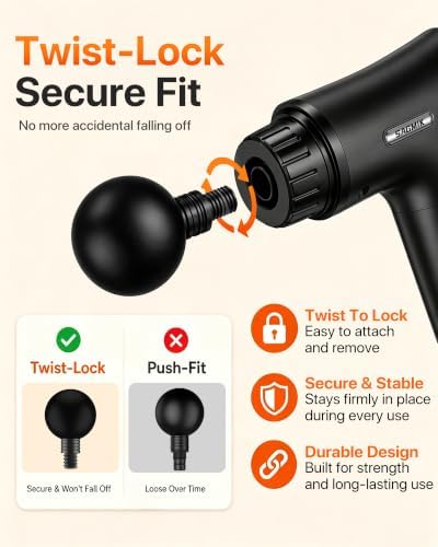 Massage Gun, 30 Speeds, 6 Heads, Quiet Deep Tissue Muscle Massager