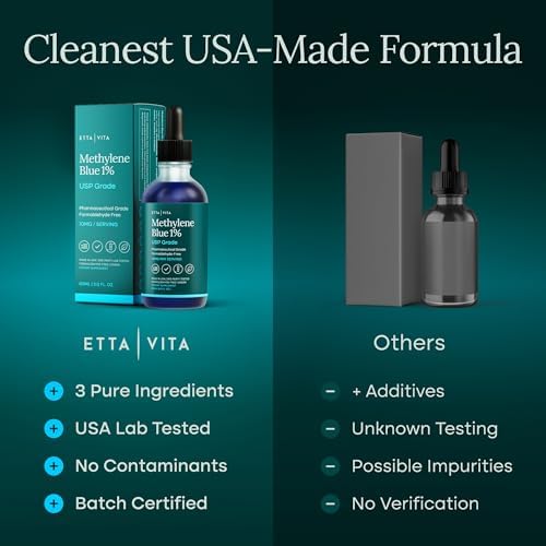Methylene Blue Pharmaceutical Grade 99.99% Pure 1% Solution, 2oz Tincture