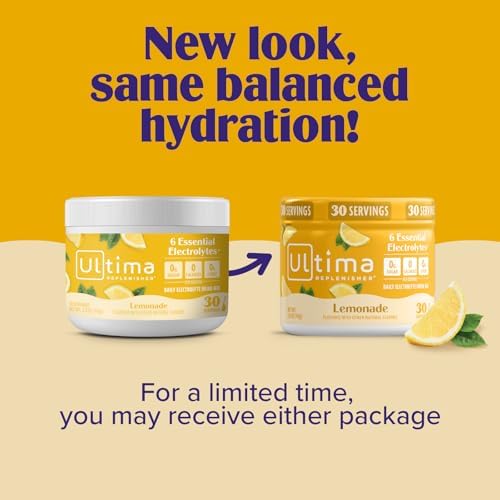 Ultima Replenisher Lemonade Electrolytes Powder, 30-Serving Canister