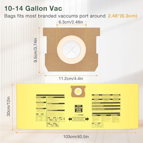 10PCS 10-14 Gallon Vacuum Bags for Shop Vac Bags