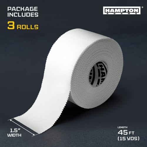 Hampton Adams Athletic Sports Tape, Very Strong, Easy Tear, No Residue