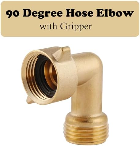 90-Degree Hose Elbow For RVs — Solid Brass Construction