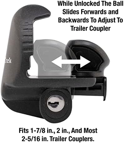Master Lock Trailer Lock, Black Trailer Tongue Lock 379ATPY