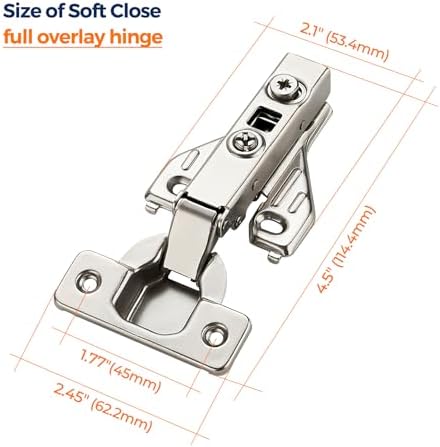 Ravinte Full Overlay Cabinet Door Hinges,105 Degree,2 Packs 1 Pair