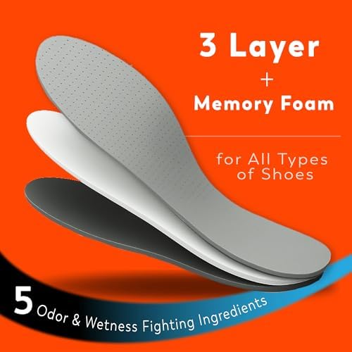 Odor-Eaters Everyday Comfort Insoles, Foot Odor Eliminating Insert, 3 Count