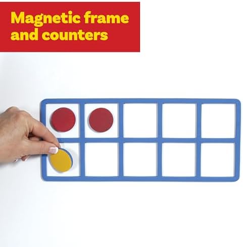 LEARNING ADVANTAGE Giant Magnetic Foam Ten Frames with 20 Disks