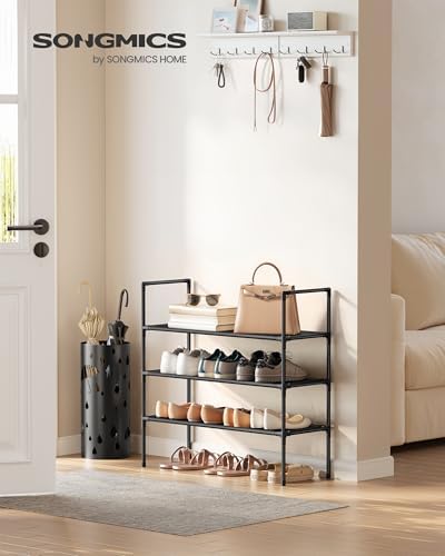 SONGMICS 3-Tier Shoe Rack, Shoe Storage for Hallway Closet