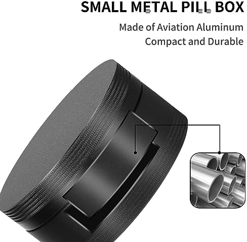 Portable Pill Case Pill Box Daily - Waterproof Single Metal Pill Organizer