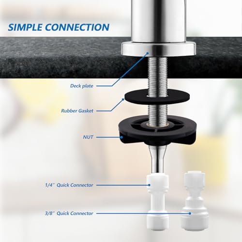 WEWE Drinking Water Faucet for RO System and Bar Sink, Brushed Nickel