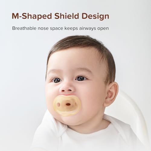 Thyseed Baby Pacifier, Ultra-Light One-Piece, BPA-Free, Classic 0-6 Months