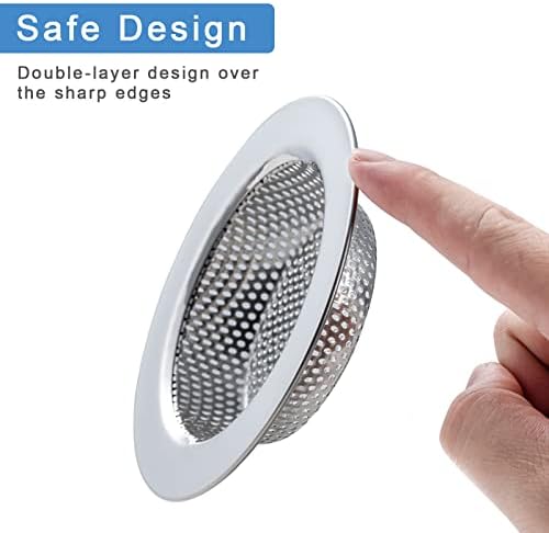 2 Pcs Sink Strainer Double-Layer Safe Design for Kitchen Sink Drain Basket