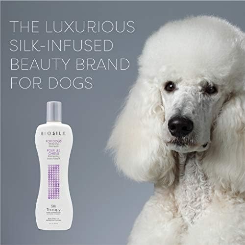 BioSilk for Dogs Silk Therapy Whitening Dog Shampoo, 12 Fl Oz