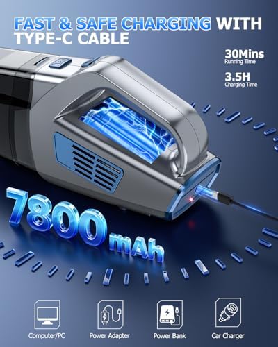BQYPOWER Handheld Vacuum Cordless Rechargeable, Hand Held Car Vacuum