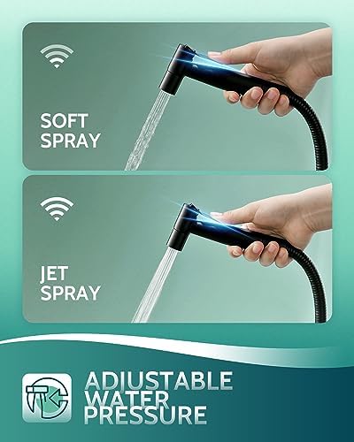 LUFEIDRA Handheld Bidet Sprayer for Toilet, Adjustable Water Flow, Black