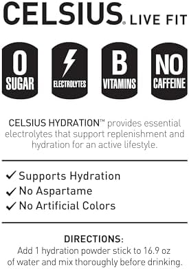 CELSIUS Hydration™ Lemon Lime, Sugar Free Electrolyte Hydration Drink Mix (Pack of 14)