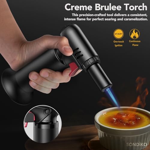 Sondiko Butane Torch, Refillable Soldering Torch with Visible Fuel Window