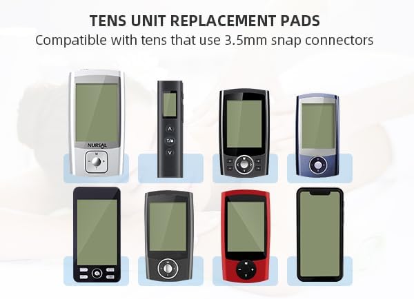 TENS Unit Electrode Pads NURSAL 20 Pack 3.5mm Snap EMS Replacement Pads for Electrotherapy Reuse More Than 30 Times, Compatible with MEDVICE,Belifu TENS Machine