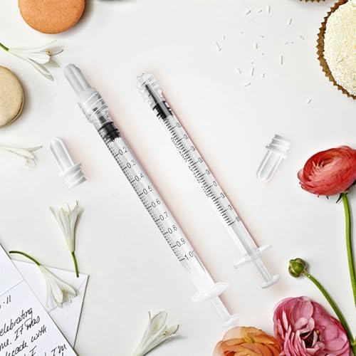 1mL Luer Lock Syringe (No Needle) - Sterile, Individually Wrapped - Pack of 30, Accurate Liquid Measurement, Leak-Proof Design