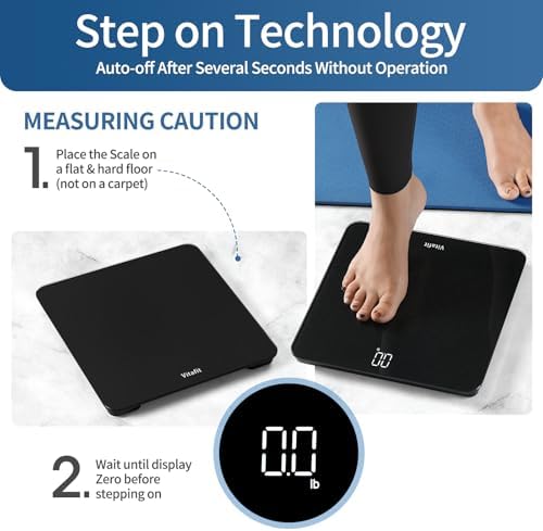 Vitafit Bathroom Scale for Body Weight Accuracy 0.1lb, Weight Scale 400lb