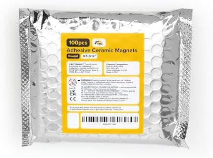 Strong Ceramic Round Adhesive Magnets, 0.7x0.12 (18x3mm), 100 Pcs