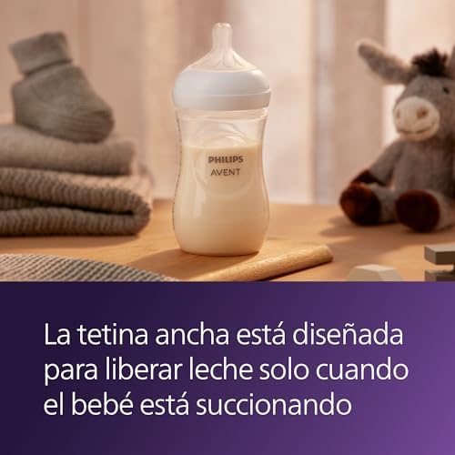 Philips Avent Natural Baby Bottles, Medium Flow, 9 oz, BPA-Free, 4-Pack