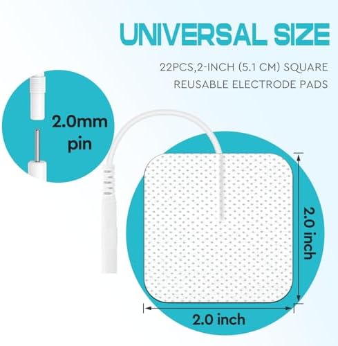 22 Pack Tens Unit Electrode Pads Compatible with Auvon TENS 7000 Stimulator