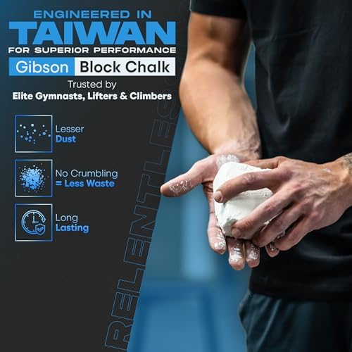 Gibson Athletic Powder Chalk Blocks, Magnesium Carbonate, Pack of 8, 1lb