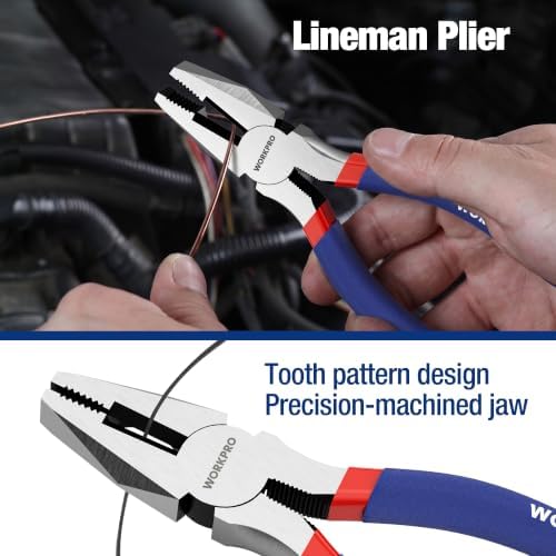 WORKPRO 7-Piece Pliers Set, Pliers Tool Set with Comfort Grip, Blue
