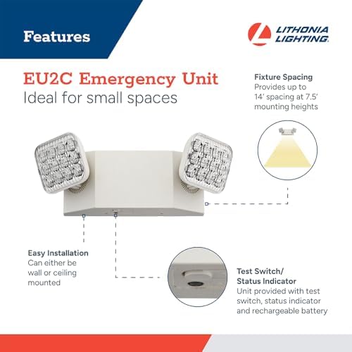 Lithonia Lighting Basics LED Emergency Light, Adjustable Heads 120/277V 1Pk