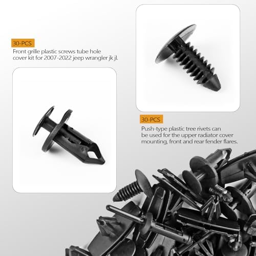 150PCS Jeep Wrangler Fender Clips, 5 in 1 Wrangler Grille Fastener Retainer