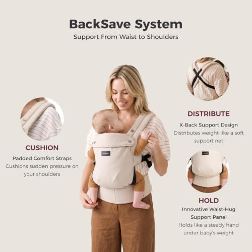 Momcozy PureHug Baby Carrier - Ergonomic, Cozy and Lightweight for 7-45 lbs