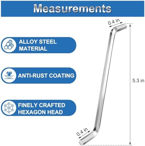 Garbage Disposal Wrench, Garbage Disposal Unjamming Allen Wrench Key Tool Compatible with Insinkerator Garbage Disposals (Silver)