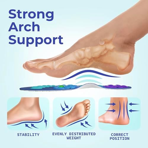 Akusoli Insoles for Woman, Shoe Insert S/M Women 5–10 Men 5.5–8