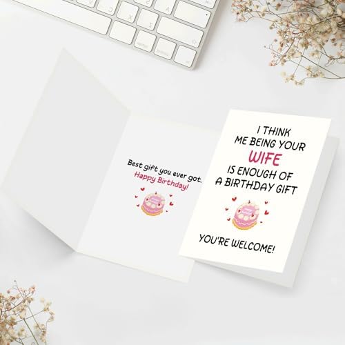 FANCYLUCKY Funny Birthday Card Gifts for Husband from Wife