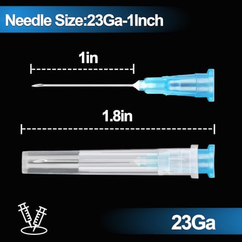 50 Pack 3ml Syringes with Needle-23Ga 1 Inch Needle with Luer Lock, Individually Sealed Packaging