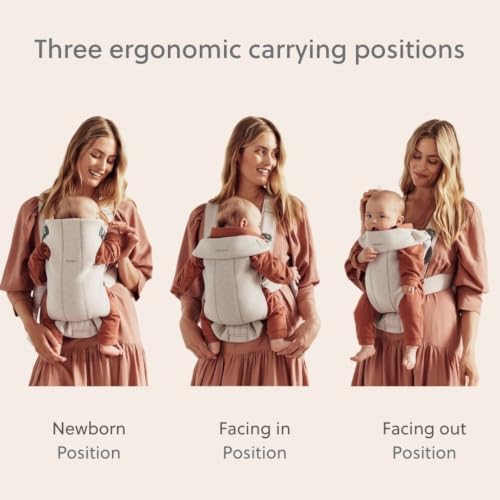 BabyBjörn Baby Carrier Mini, Light Beige, 3D Jersey | Infant Carrier (7-24 lbs), Ergonomic, Easy-to-Use