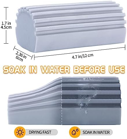 COBETE Damp Clean Duster Sponge,4pack Magic Sponge Eraser,Reusable Damp Dusting Sponge Household Cleaning for Blinds, Glass, Baseboards,Radiators,Window Track Grooves(Multi Color)