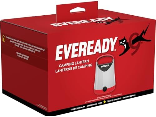 Eveready LED Camping Lantern X-250 (2-Pack), Super Bright Tent Lights, Rugged Water Resistant LED Lanterns, 100 Hour Run-time (Batteries Included), Red and Black