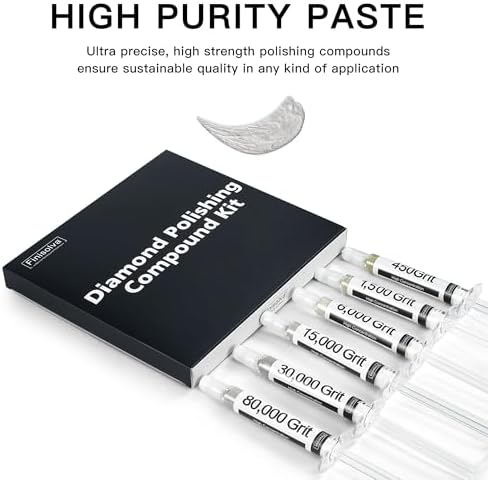 Diamond Paste Polishing and Lapping Compound Kit, 6 Pack, 450-80,000 Grit