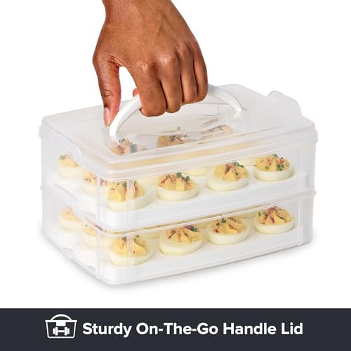 Snapware (2-Layer, 24 Eggs) Plastic Detachable Deviled Egg Carrier Storage
