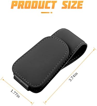 AICEL Sunglasses Holders for Car Sun Visor, Leather Magnetic Clip, Black