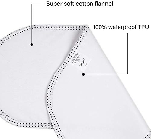 TILLYOU Waterproof Changing Pad Liners 6 Pack, 100% Cotton Reusable Cloth Diaper Liners, White