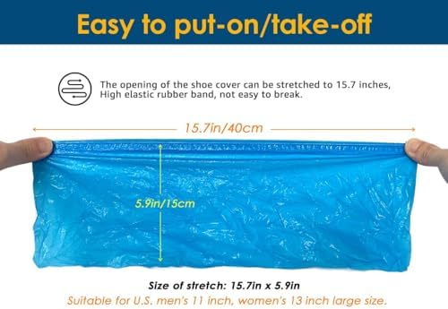 Ogunuoki Pack of 100 Shoe Booties Covers Disposable Non-slip for Guest