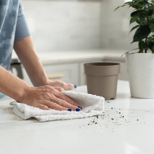 S&T INC. Cotton Terry Cleaning Towels, 24 Pack, 14" x 17", White